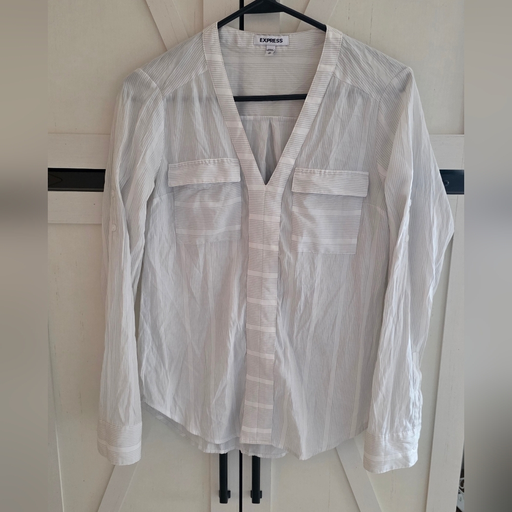 Striped V-Neck Blouse